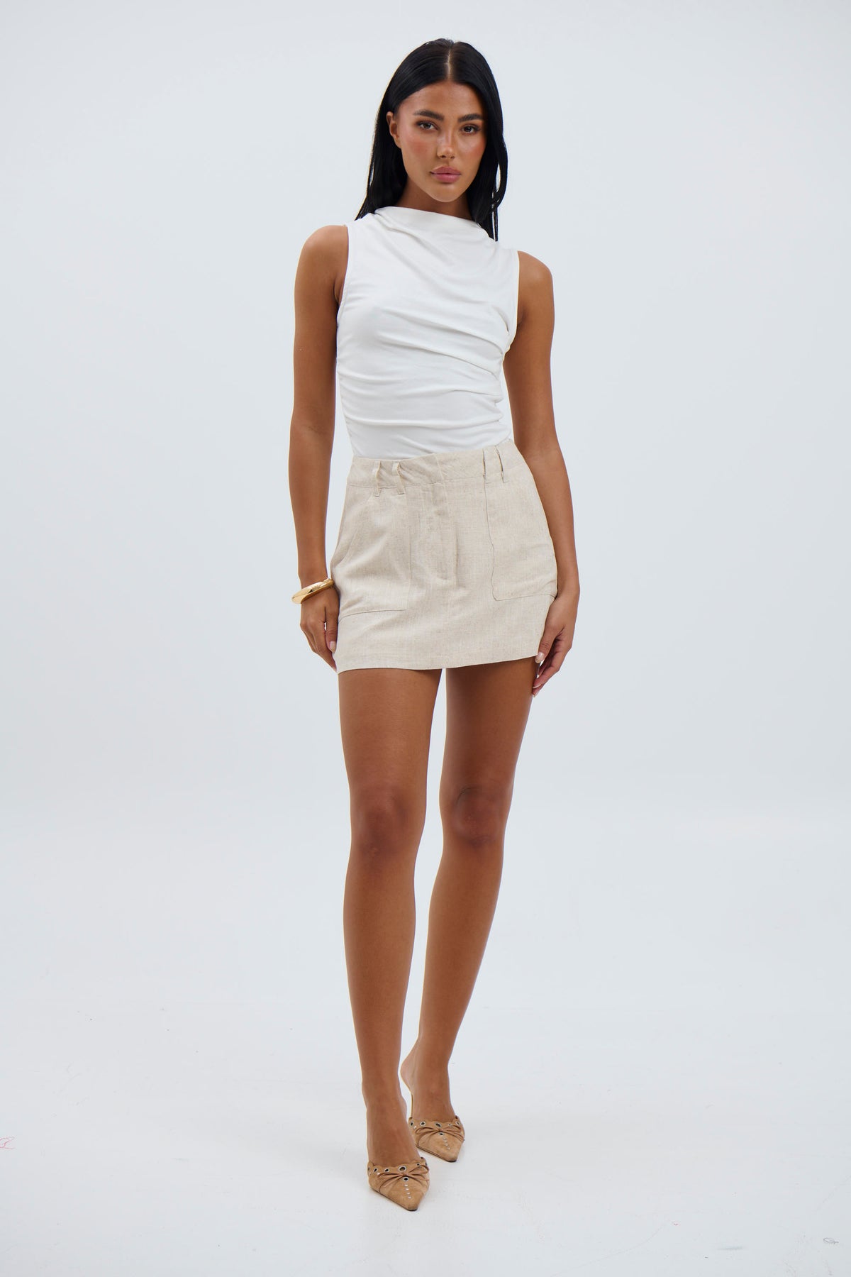 Naomi Mini Skirt Oat