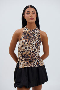 Alannah Halter Neck Top Leopard