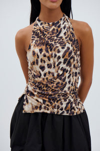 Alannah Halter Neck Top Leopard