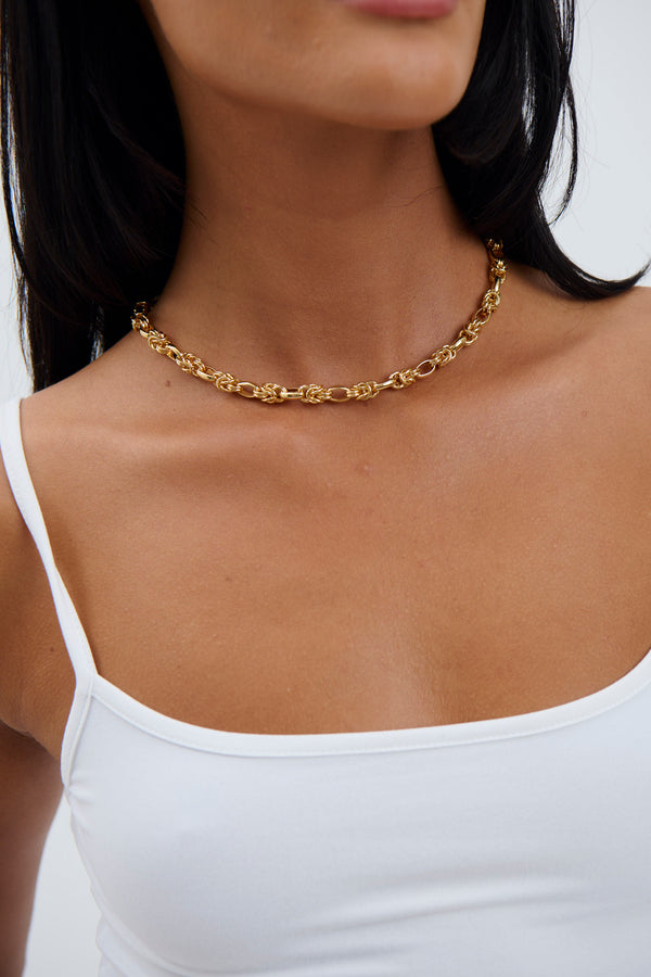 Rope Chain Necklace 18K Gold Plated