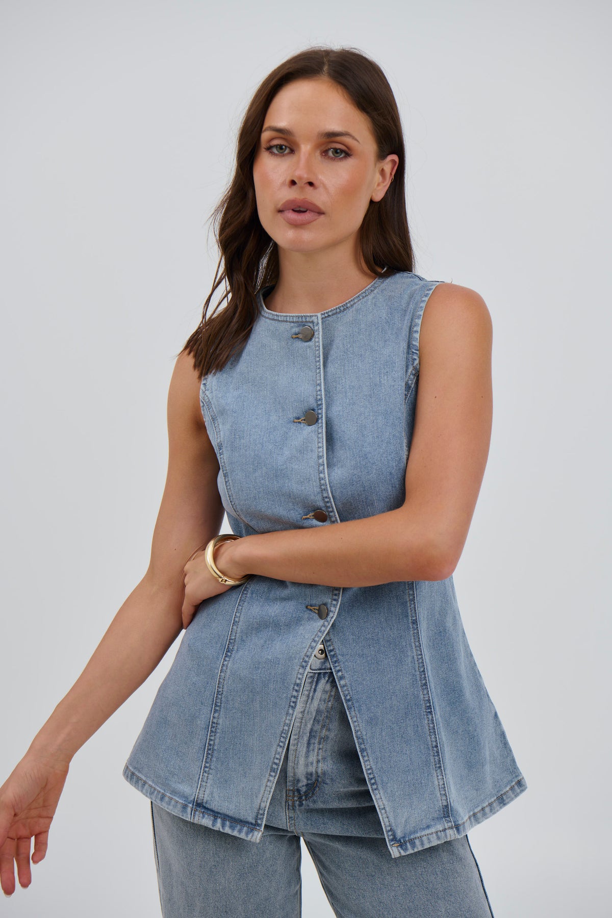 Imogen Denim Vest Light Wash