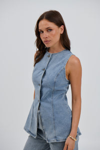 Imogen Denim Vest Light Wash