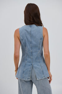 Imogen Denim Vest Light Wash