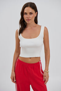 Lacey Crop White - FINAL SALE