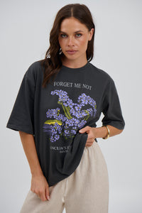 Forget Me Not Tee Charcoal