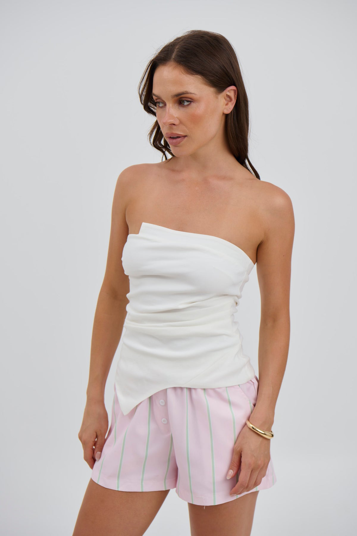 Lou Lou Strapless Top White