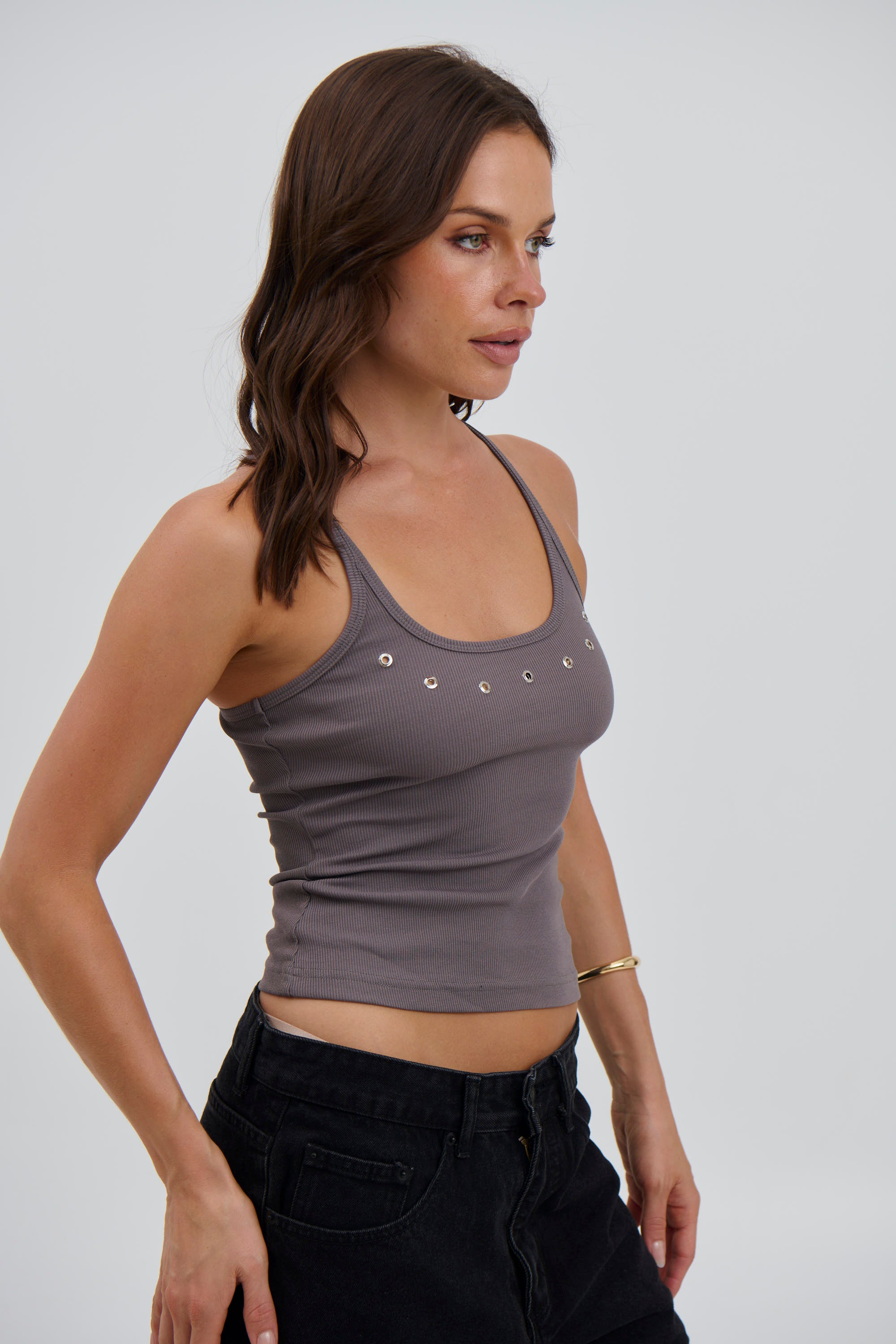 Perla Top Dark Grey
