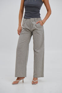 Xander Stripe Pant Black