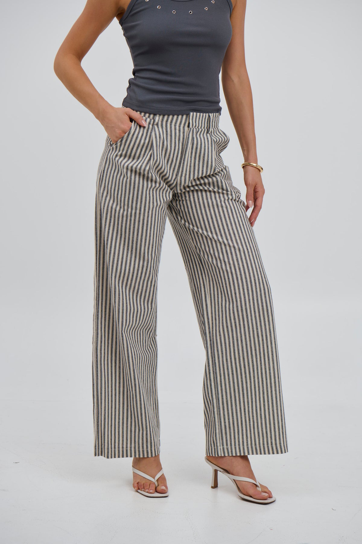 Xander Stripe Pant Black