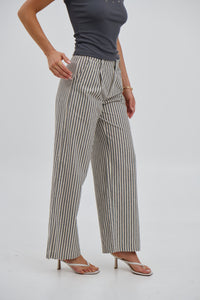 Xander Stripe Pant Black