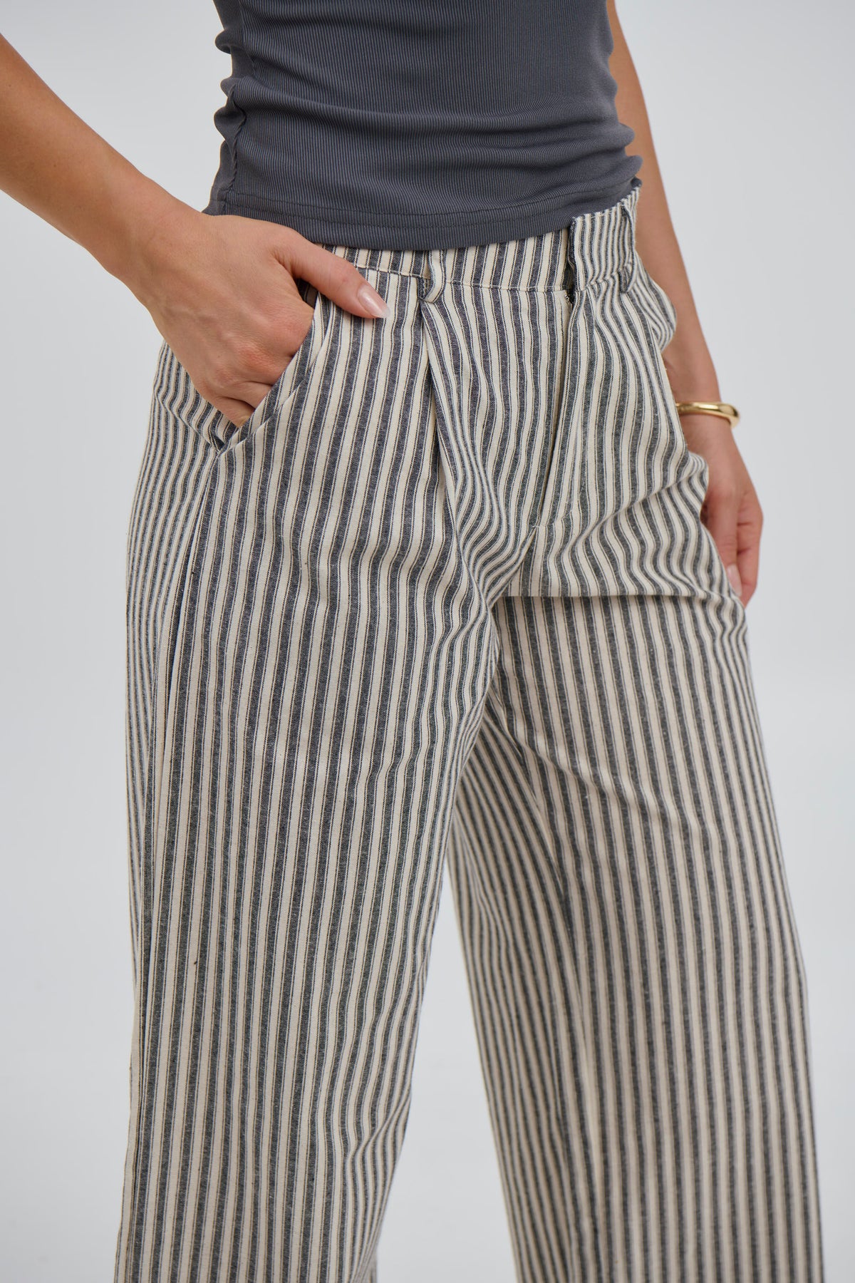 Xander Stripe Pant Black