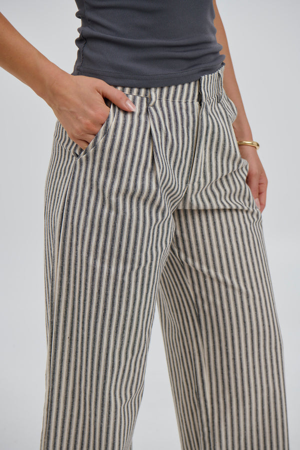 Xander Stripe Pant Black - FINAL SALE