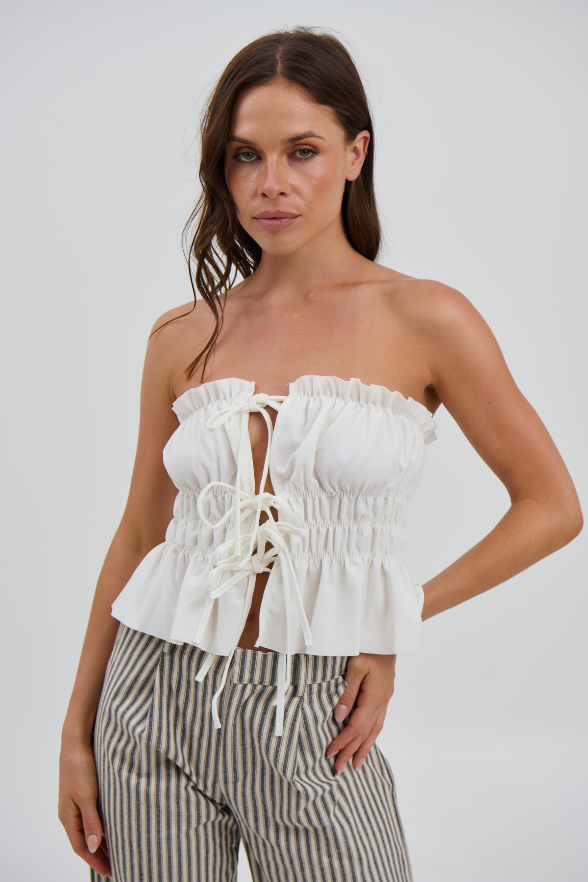 Leo Strapless Top White - FINAL SALE