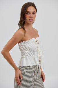 Leo Strapless Top White - FINAL SALE