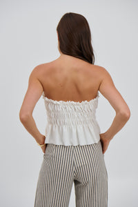 Leo Strapless Top White - FINAL SALE