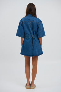 Kaneisha Denim Dress Mid Blue