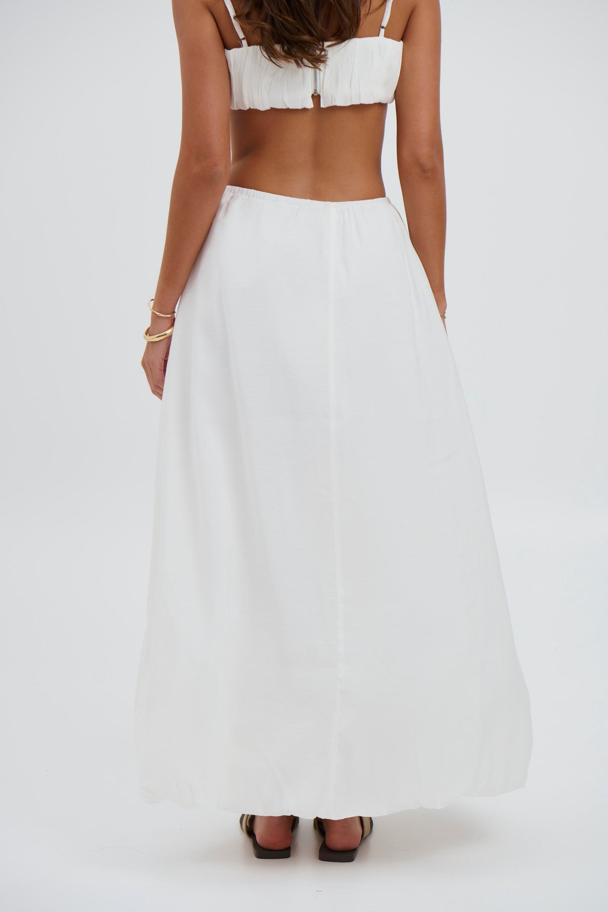 Zarela Maxi Skirt White