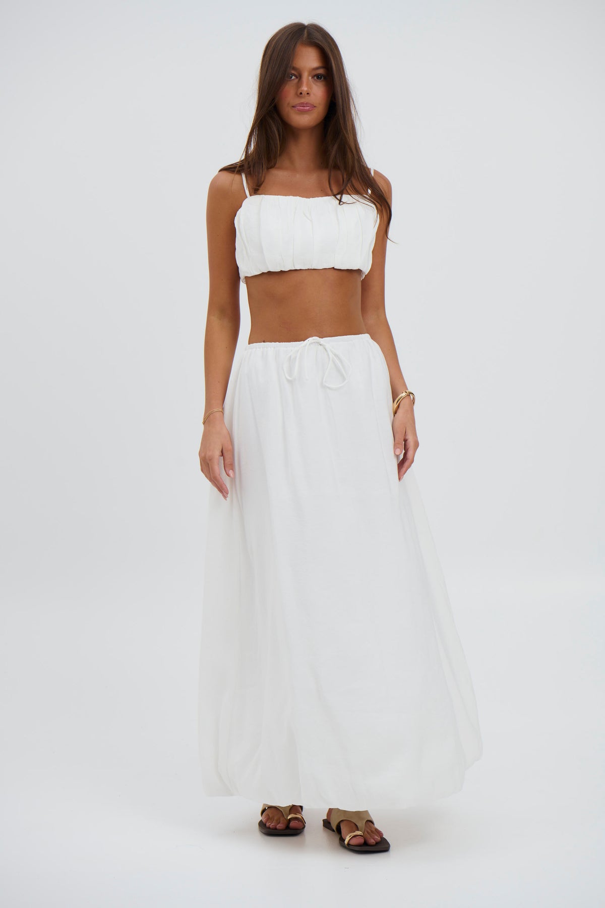 Zarela Maxi Skirt White