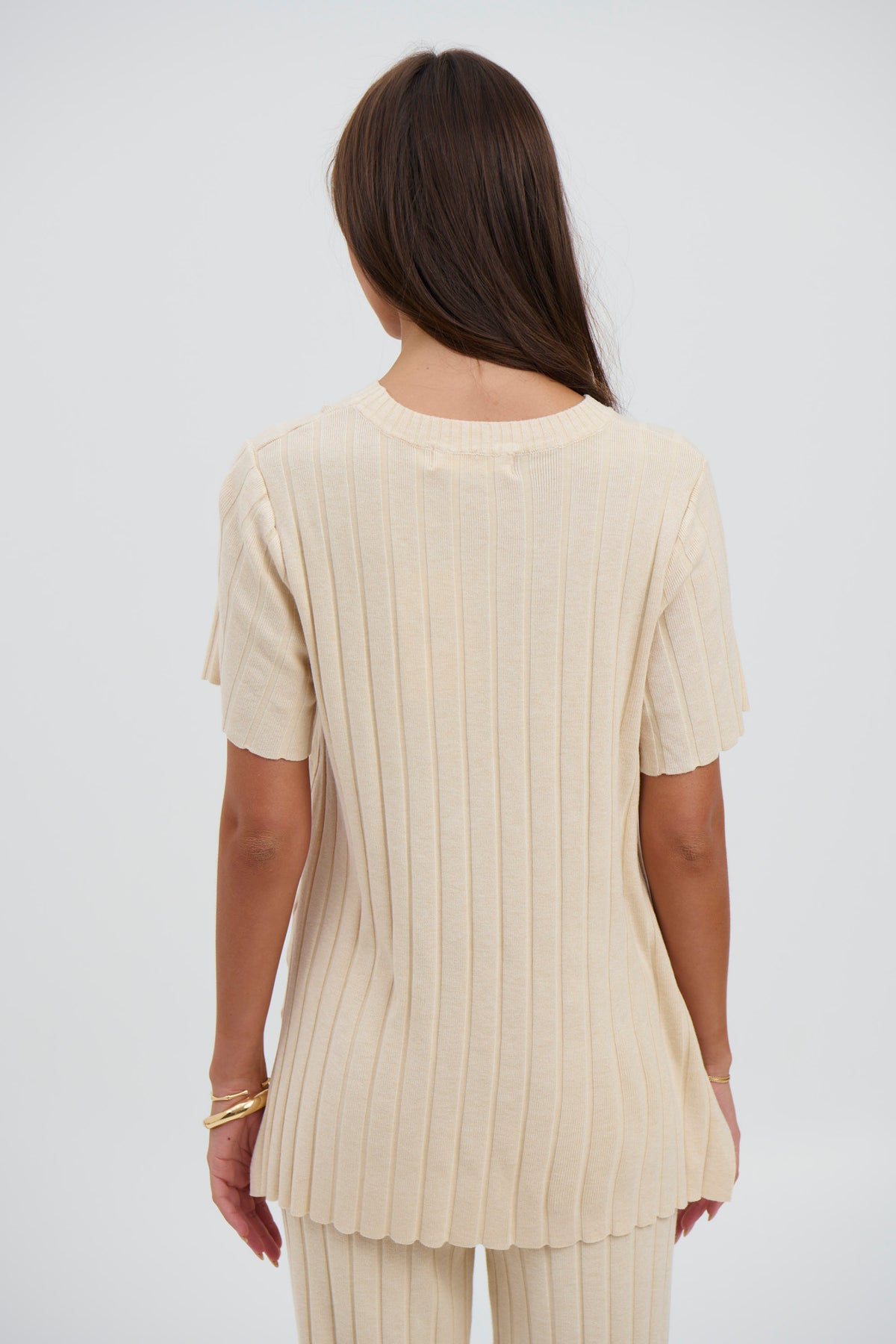 Leighton Ribbed Top Bone