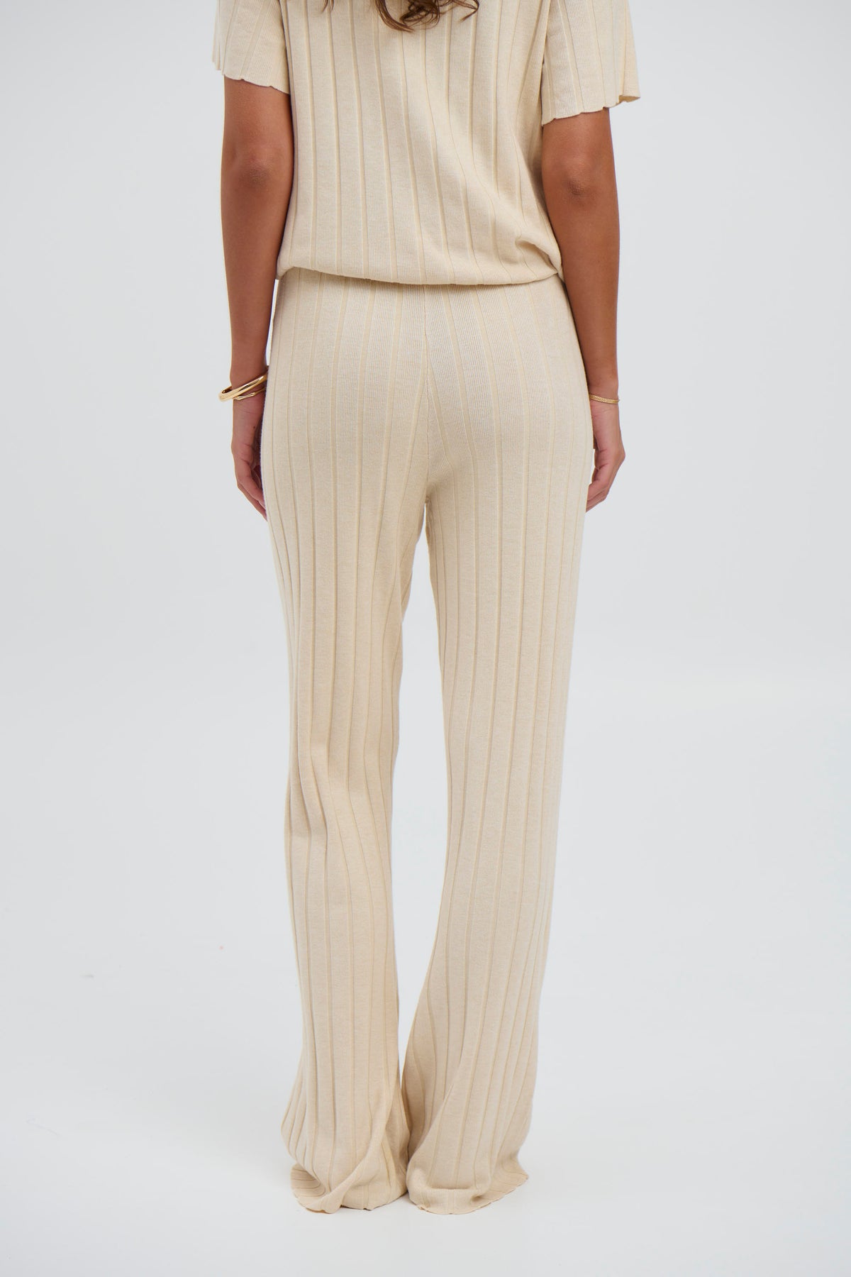 Leighton Ribbed Pant Bone