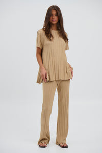 Leighton Ribbed Top Sand