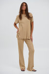 Leighton Ribbed Pant Sand