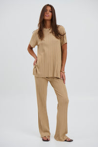 Leighton Ribbed Top Sand