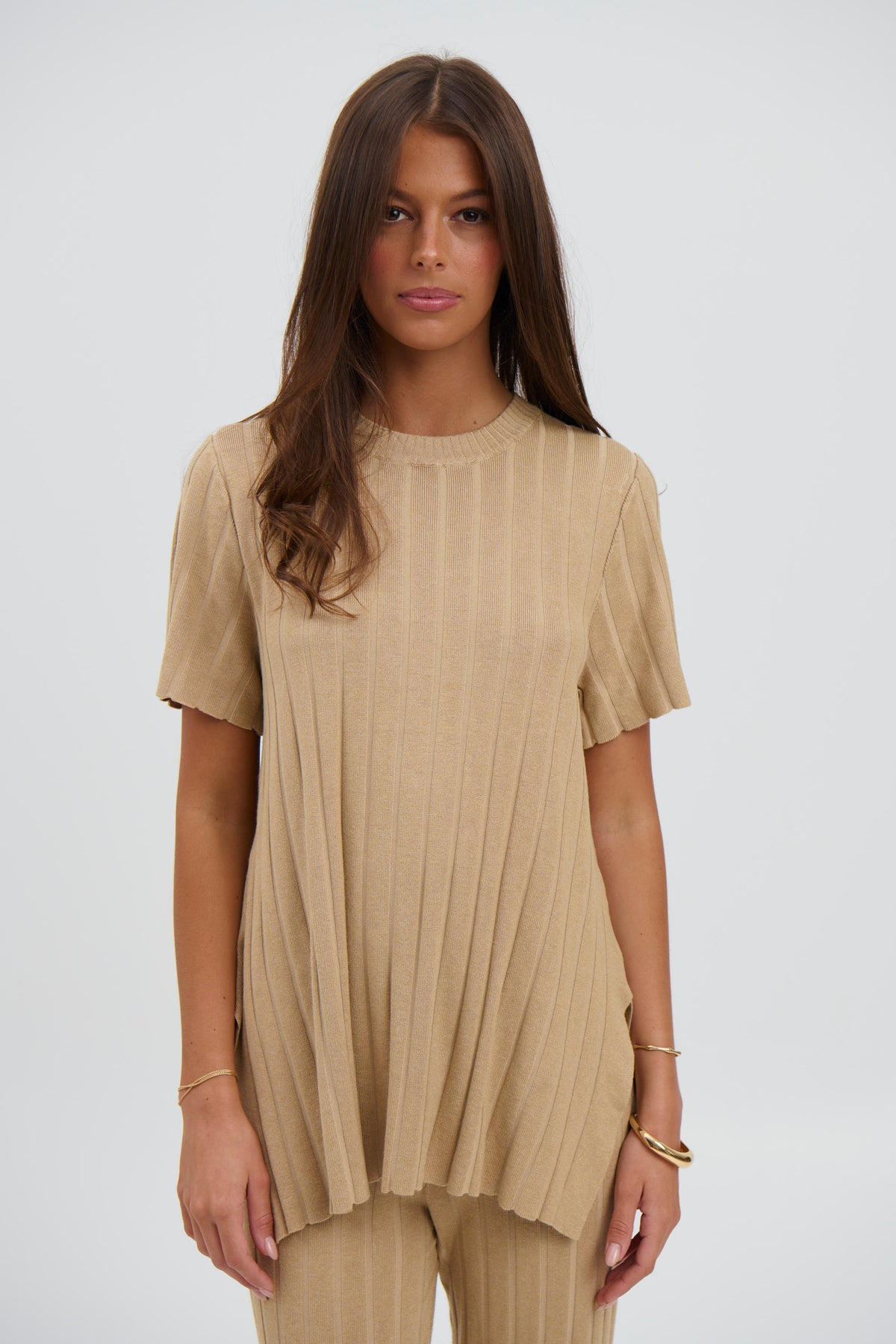 Leighton Ribbed Top Sand