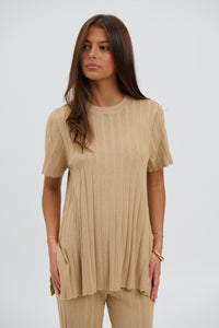 Leighton Ribbed Top Sand