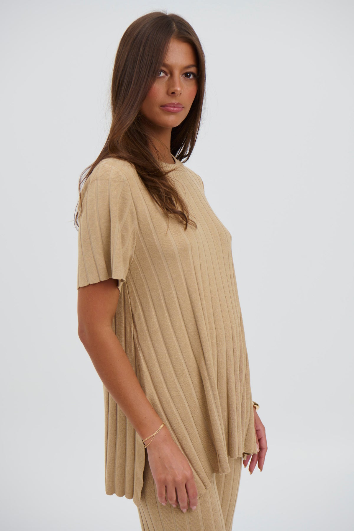 Leighton Ribbed Top Sand