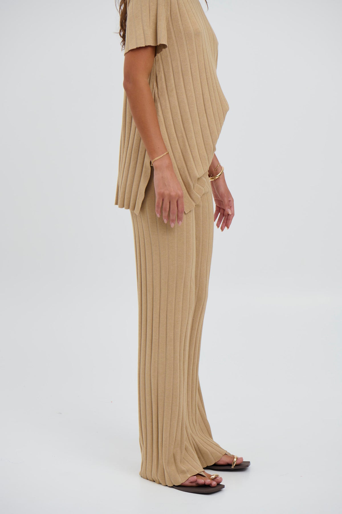 Leighton Ribbed Pant Sand