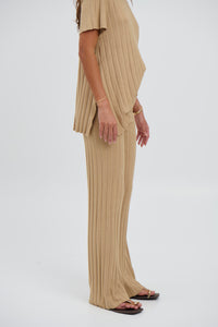 Leighton Ribbed Pant Sand