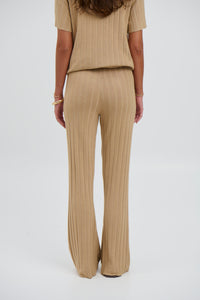 Leighton Ribbed Pant Sand