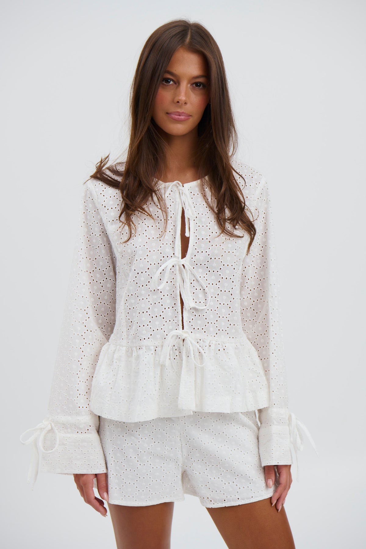 Tobi Broderie Top White