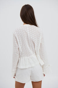 Tobi Broderie Top White