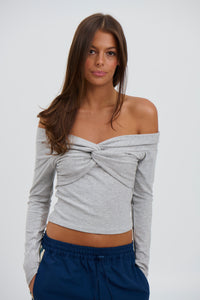 Maggie Off The Shoulder Top Grey