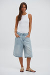 Unisex Flint Baggy Denim Jort Light