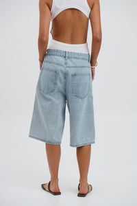 Unisex Flint Baggy Denim Jort Light