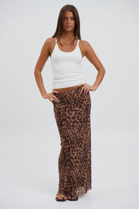 Louie Maxi Skirt Dark Leopard