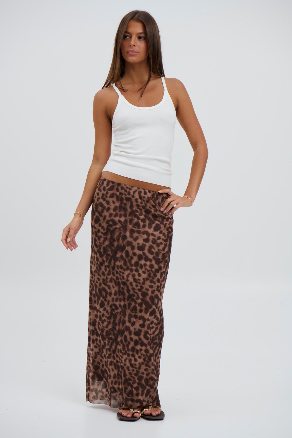 Louie Maxi Skirt Dark Leopard