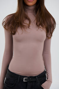 Jazmin Long Sleeve Bodysuit Taupe