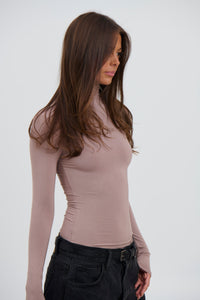 Jazmin Long Sleeve Bodysuit Taupe