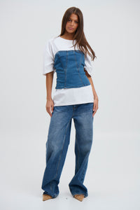 Jaylan Denim Top Blue