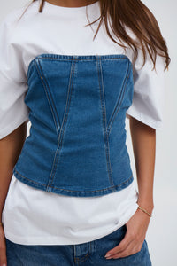 Jaylan Denim Top Blue