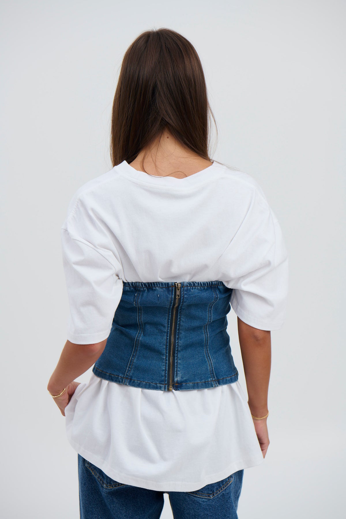 Jaylan Denim Top Blue