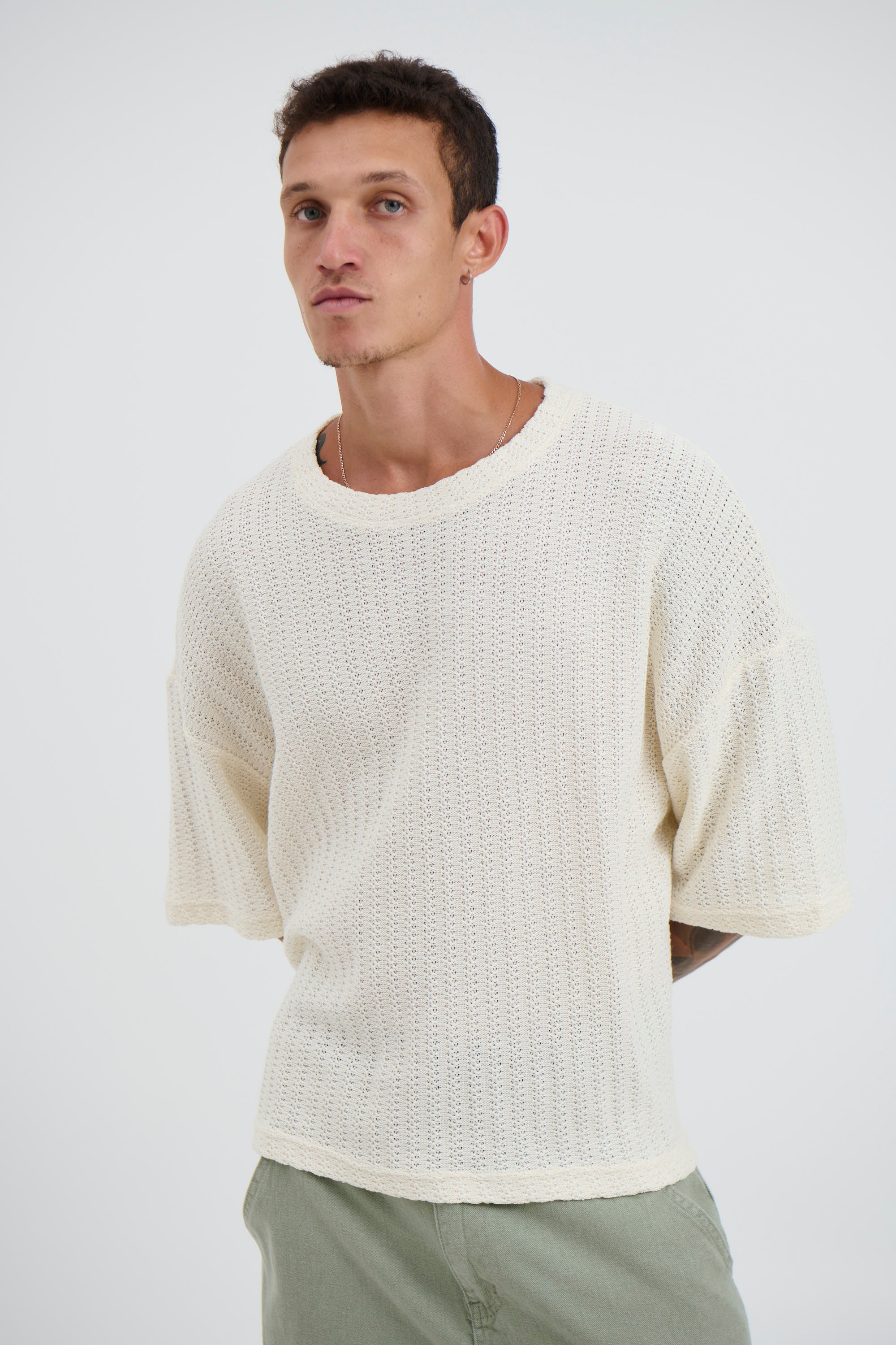 Vinnie Two Thread Stitch Tee White