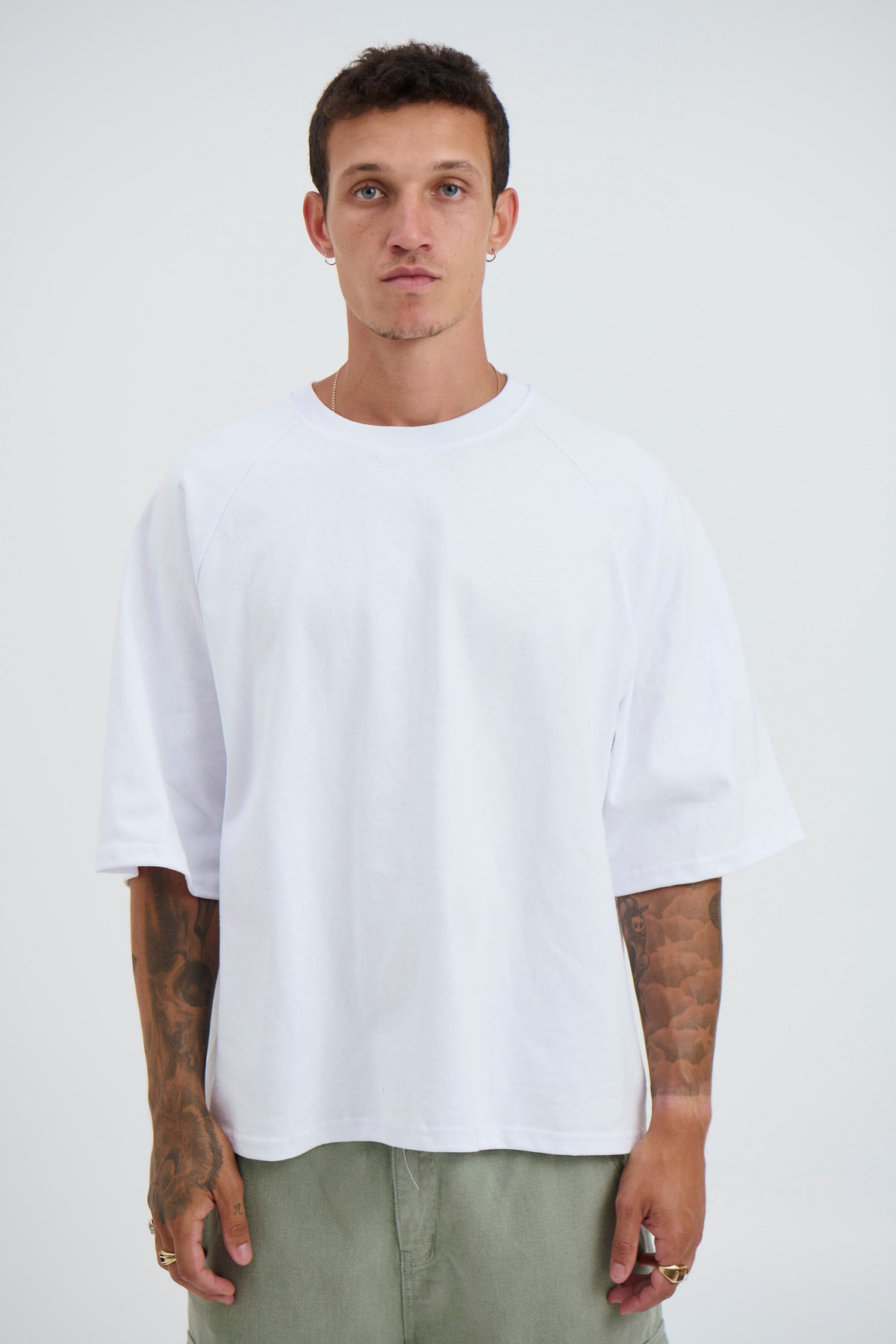 Raglan Crew Tee White