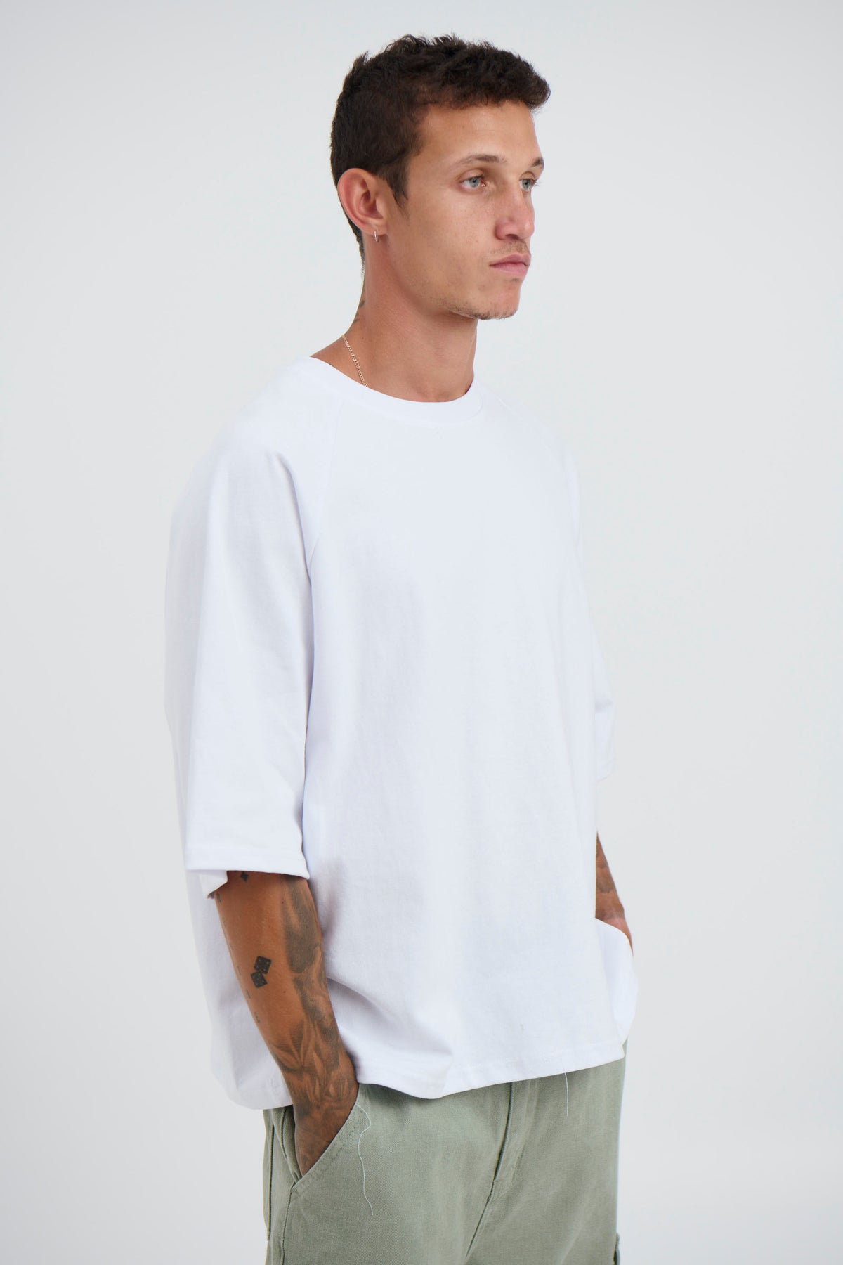 Raglan Crew Tee White