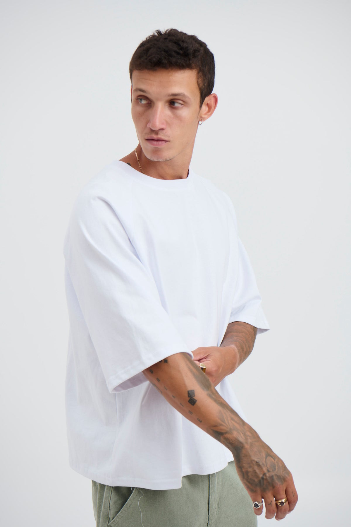 Raglan Crew Tee White