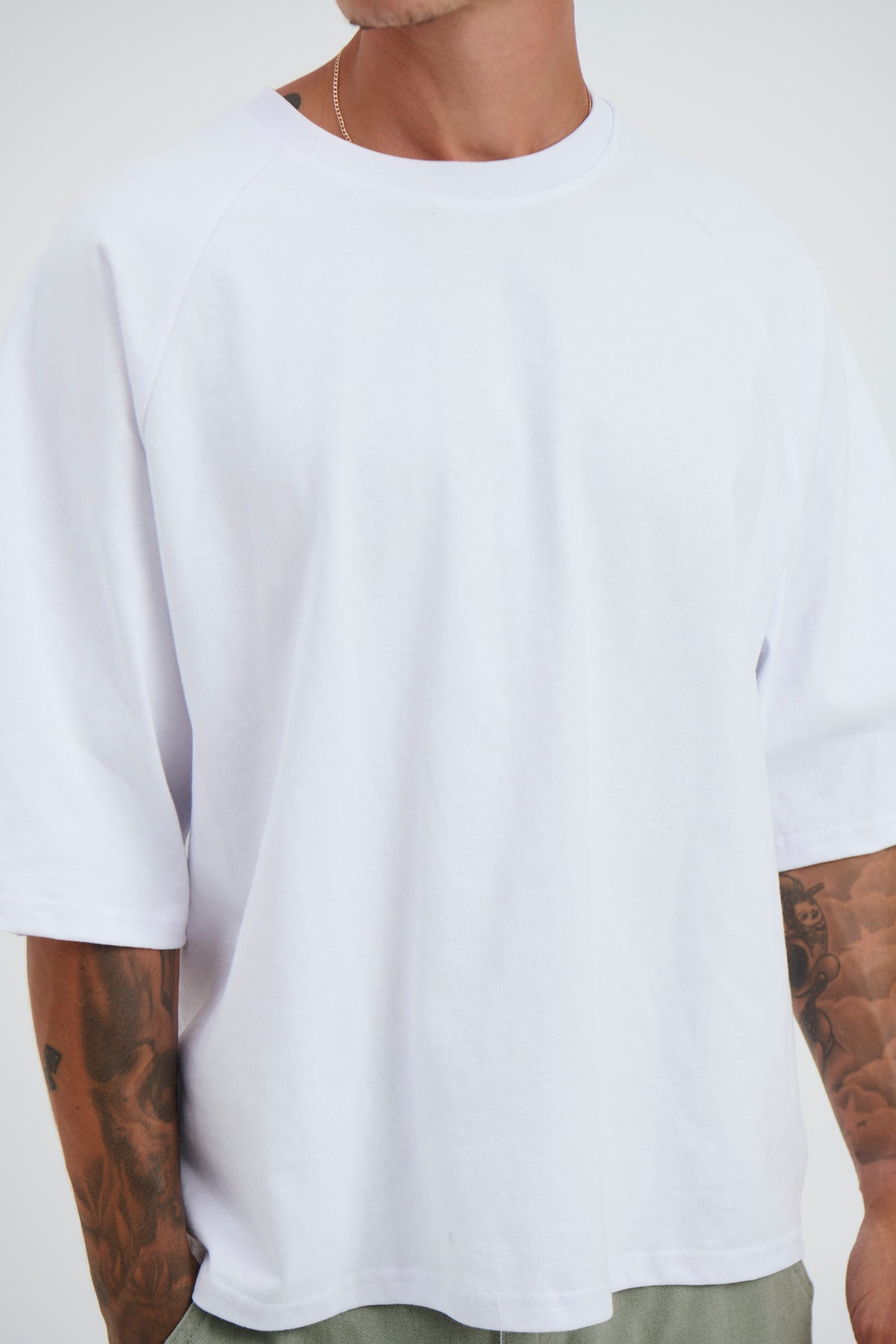 Raglan Crew Tee White